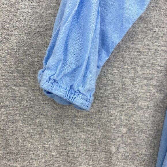 No Boundaries Blouse Womens Large Blue Smocked Empire 3/4 Sleeve Ruched - Picture 4 of 10